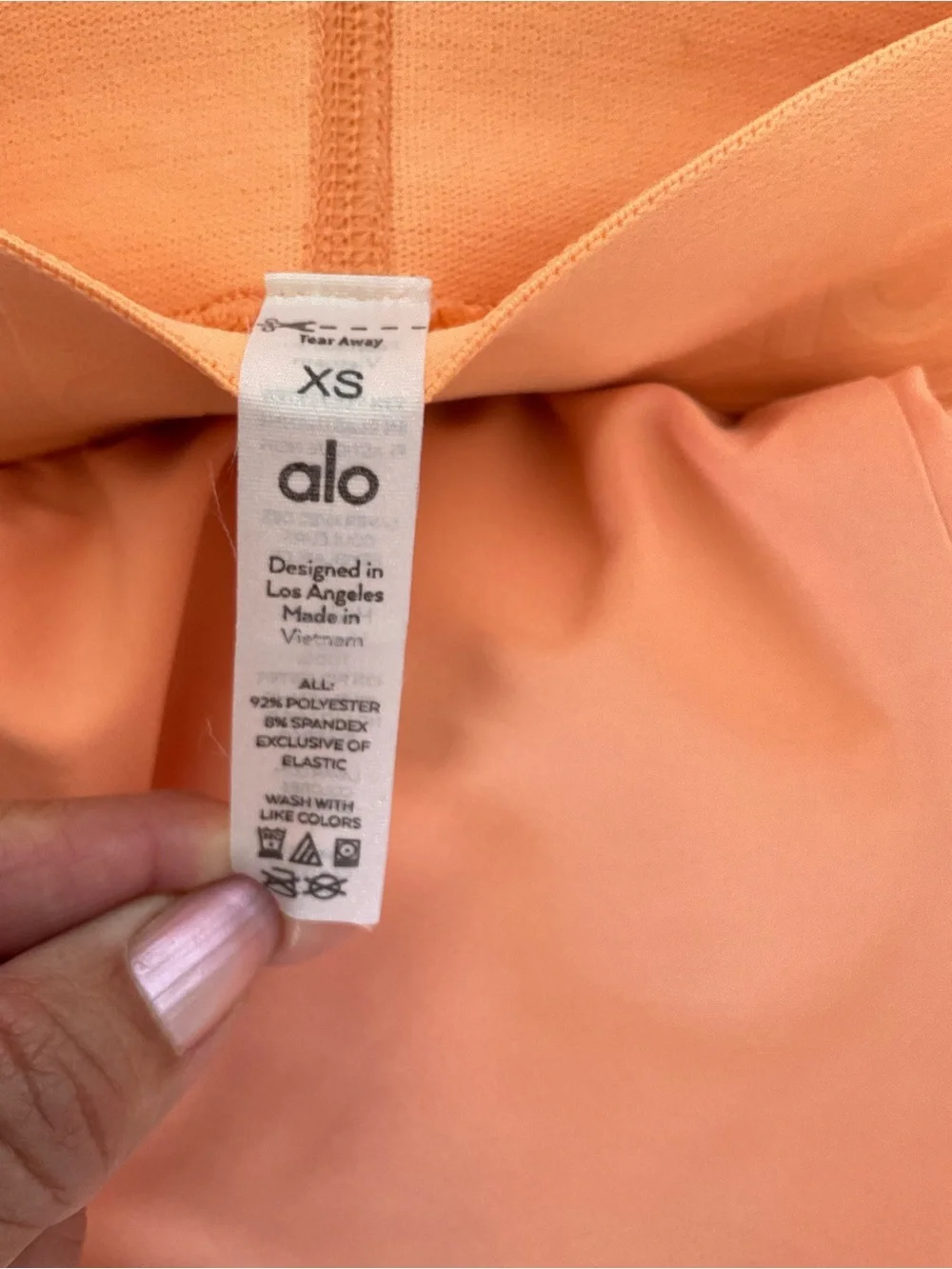 ALO Yoga Coral Orange Pleated Skater Skirt